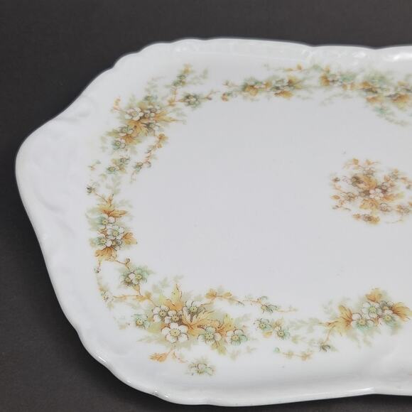 Hutschenreuther Porcelain Vanity Trinket Tray 9in Floral Antique Germany Bavaria - Picture 5 of 10